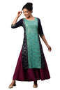 Aurelia Women's Viscose Regular Kurta (24FEA14530-507307_Navy Blazer