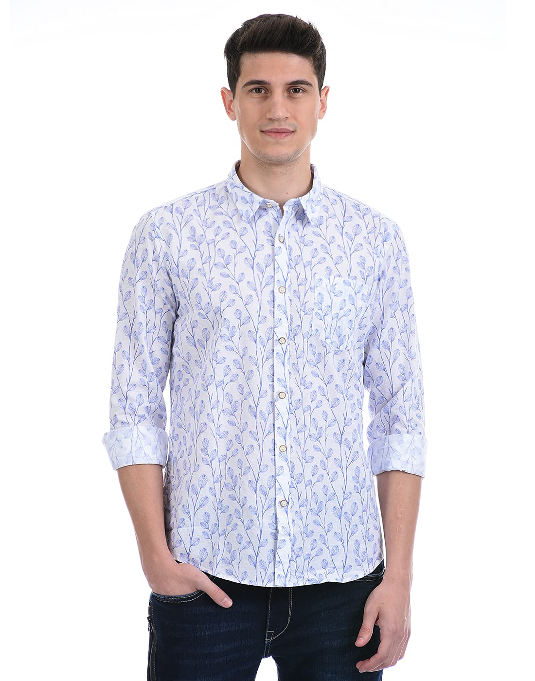 Pepe Jeans MenS Floral Regular Shirt (Pm307184_White 2Xl)