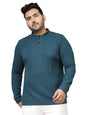 Rigo Waffle Knit Solid Plus Size T-Shirt for Men | Full Sleeves T-Shirt | Solid T-Shirts for Man | Stylish, Casual Wear Plus Siz