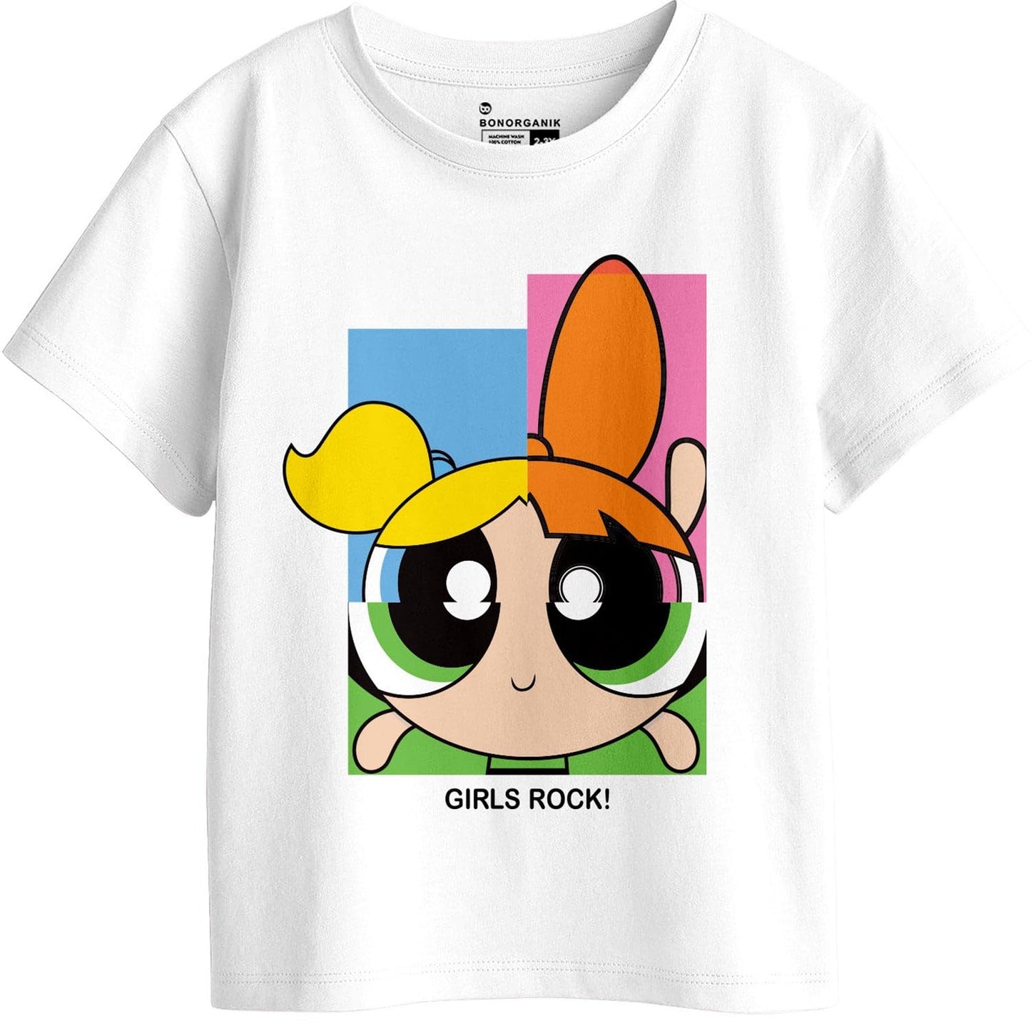Bon Organik Girls Regular Fit T-Shirt (BON11437_Multi
