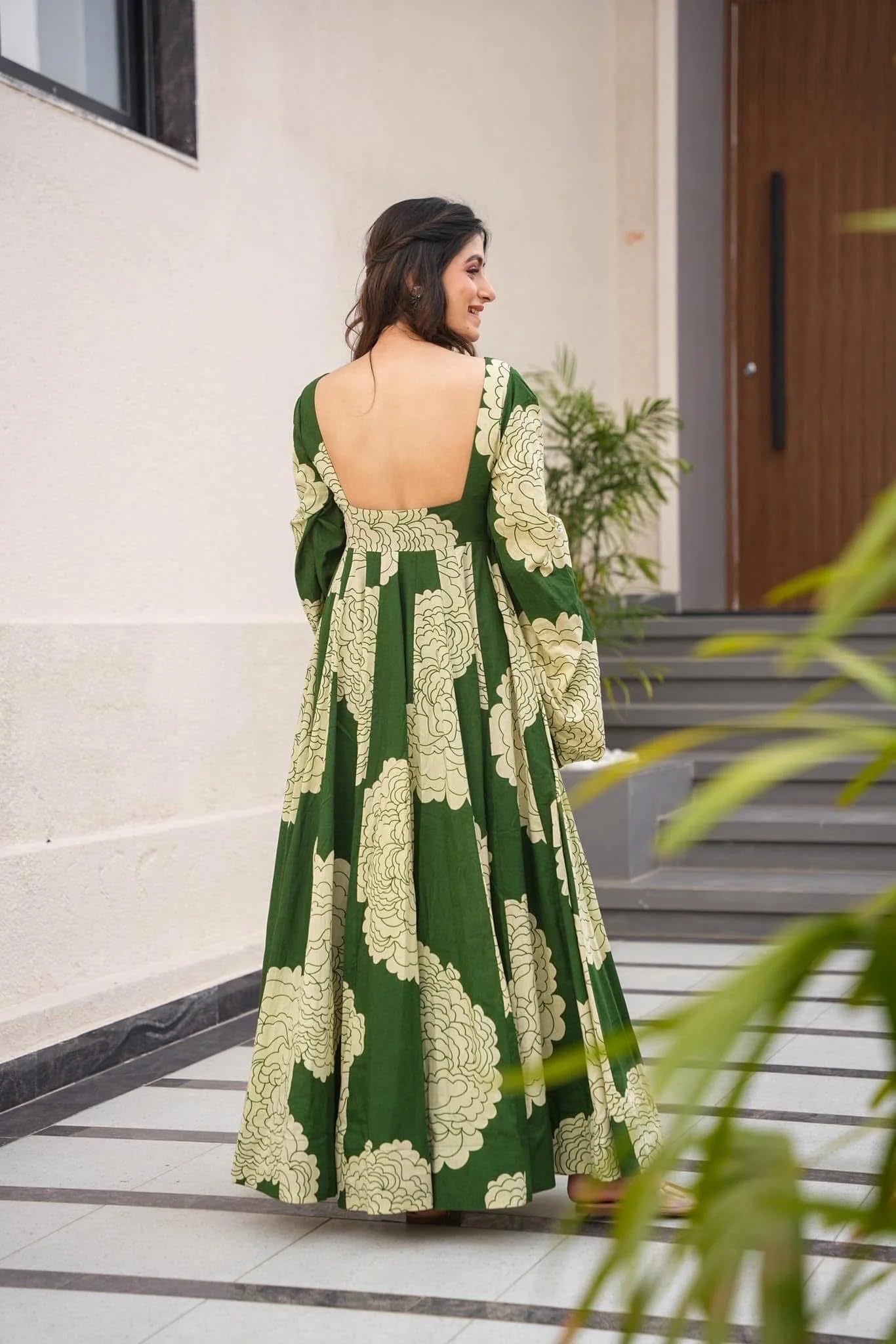 Wedani Rayon Dress for Women Green