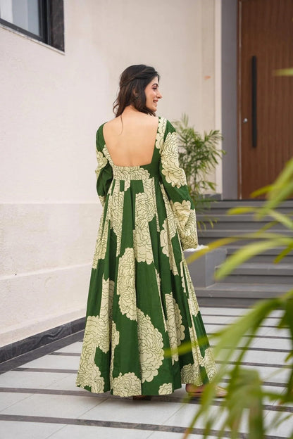 Wedani Rayon Dress for Women Green