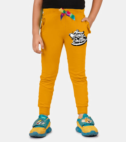 Kyda Kids Cotton Printed Regular Fit Track Pants For Girls (Pack Of 2)