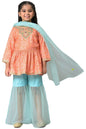 Aurelia Girl's Polyester Top-Sharara-Dupatta (22AUG10262C-504858_Pink