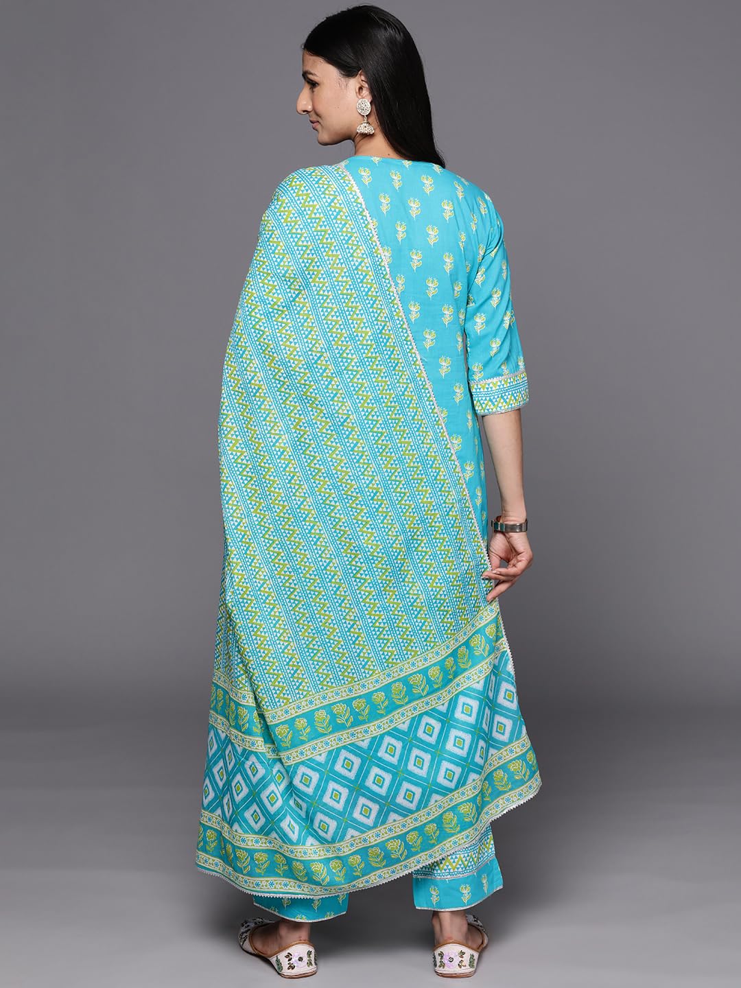 Libas WomenS Cotton Kurta Sets (34182_Blue
