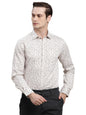 Turtle Men Grey Printed Full Sleeve Slim Fit 100% Cotton Formal Shirt