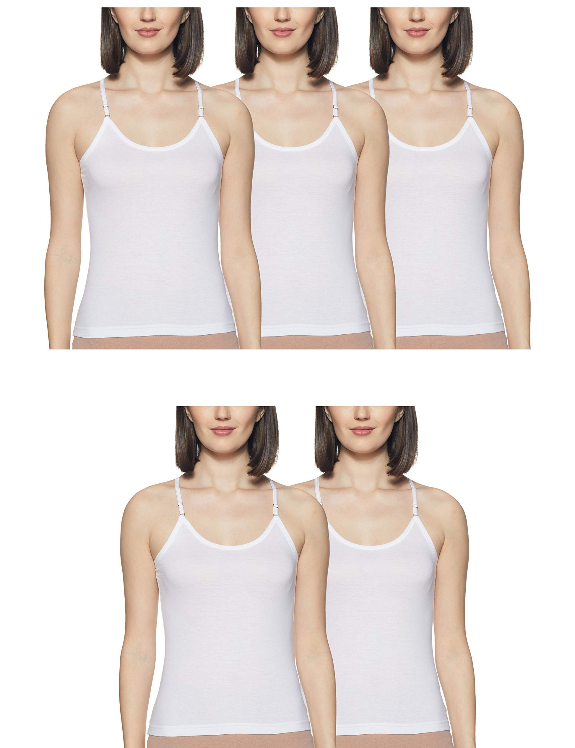 Rupa Softline Solid Regular Fit Women Super Combed Cotton Adjustable Spaghetti Strap Top, Under-Shirt,Stretchable and Body-Huggi