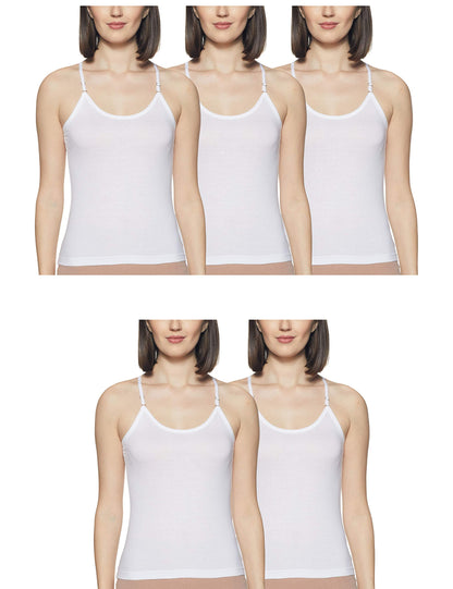 Rupa Softline Solid Regular Fit Women Super Combed Cotton Adjustable Spaghetti Strap Top, Under-Shirt,Stretchable and Body-Huggi