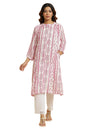 W Geometric Printed Pattern Regular Kurta In Pink For Women