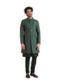 Kisah Kurta Sherwani Set For Men  Silk Blend Jacquard Textured Indo Western Kurta With Churidar | Designer Ethnic Outfit For Wed