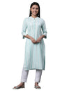 Aurelia Green Dobby Kurta and Trousers Set (Size: M)-23AUAS14963-704539