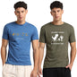 Nobero MenS Graphic Printed Regular Fit Cotton T-Shirt Combo (Pack Of 2)
