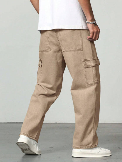 TAGAS Men Loose Fit Mens Flip Pocket Jeans || Mens Stylish Cotton Loose Fit Denim Cargo || Multi-Pocket Styling Pant|| (in, Num
