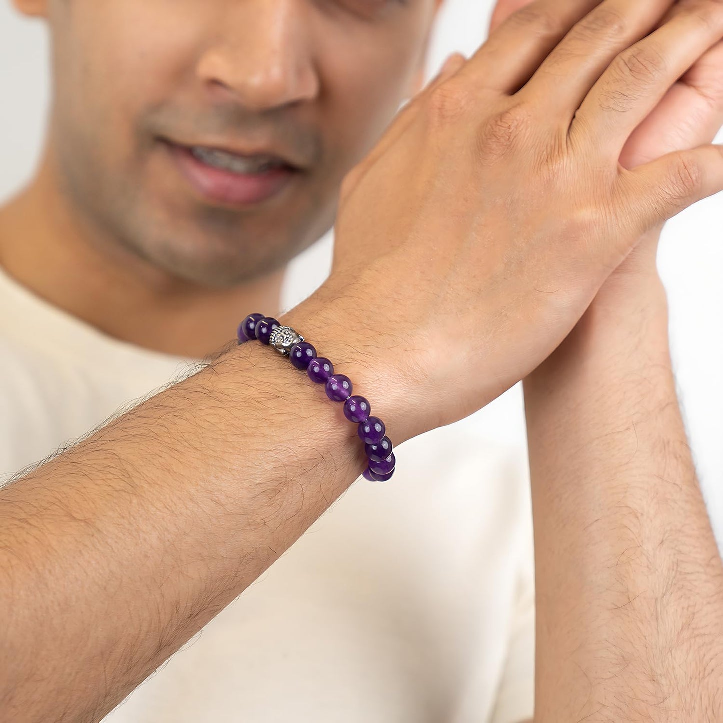 Astrotalk Amethyst Bracelet | Healing Crystal for Calmness & Spiritual Growth | Crystal Bracelet for Women & Men | Natural Amethyst Stone | Certificate of Authenticity