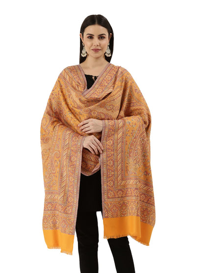 Pashmoda Women Noor Kashmiri Royal Paisley Design Jamawar Shawl (Size: 101 X 203 Cms)