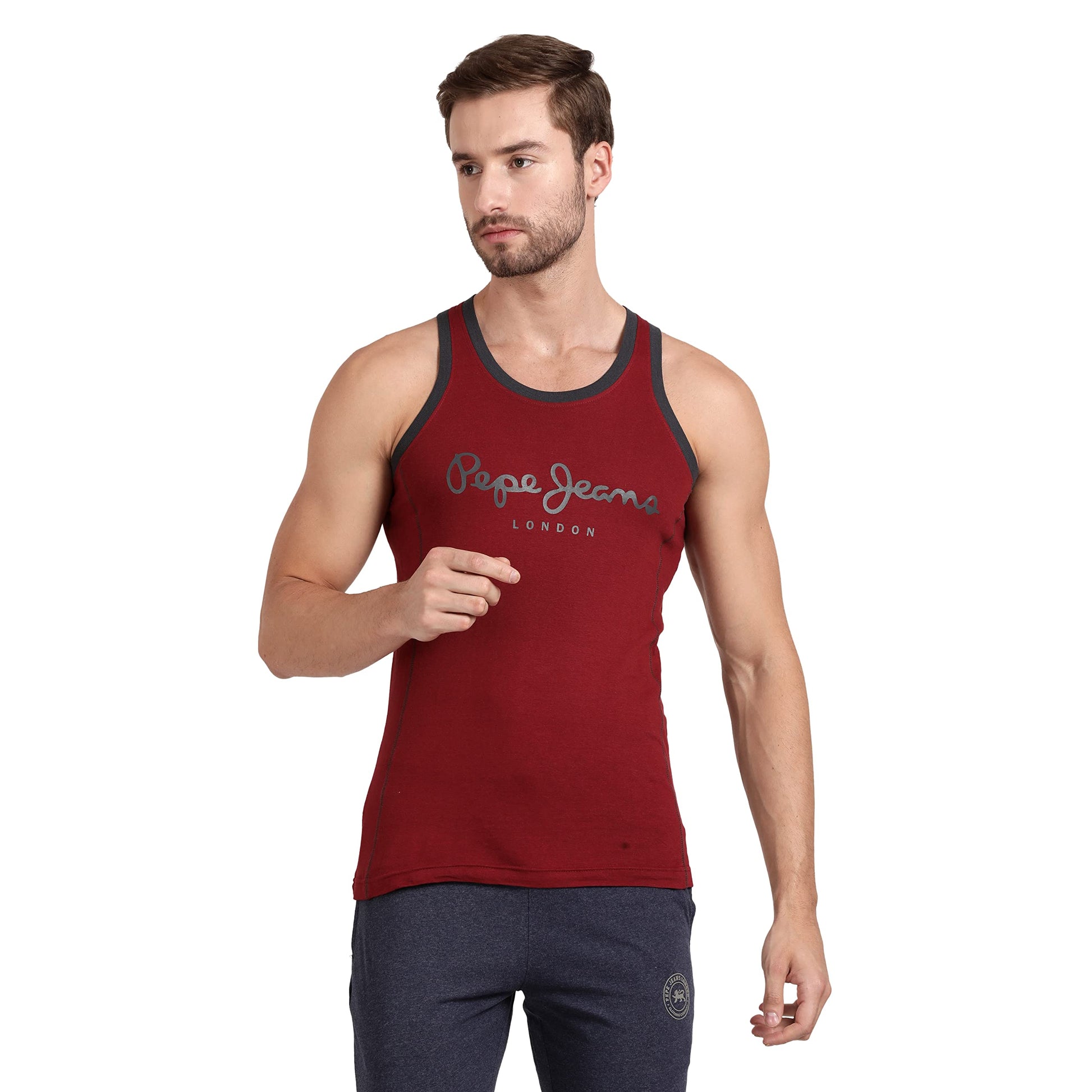 Pepe Jeans MenS Relaxed Vests (Atv03_Dark Red Large)