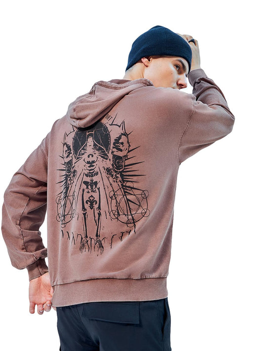 Bewakoof X Official Dc Comics Merchandise Mens Graphic Print Terry Hoodie - Oversized Fit, Hooded, Full Sleeves_597133_Maroon_M