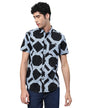 Veirdo Mens Shirt Cotton Regular Fit Half-Sleeve Geometric Printed Shirt
