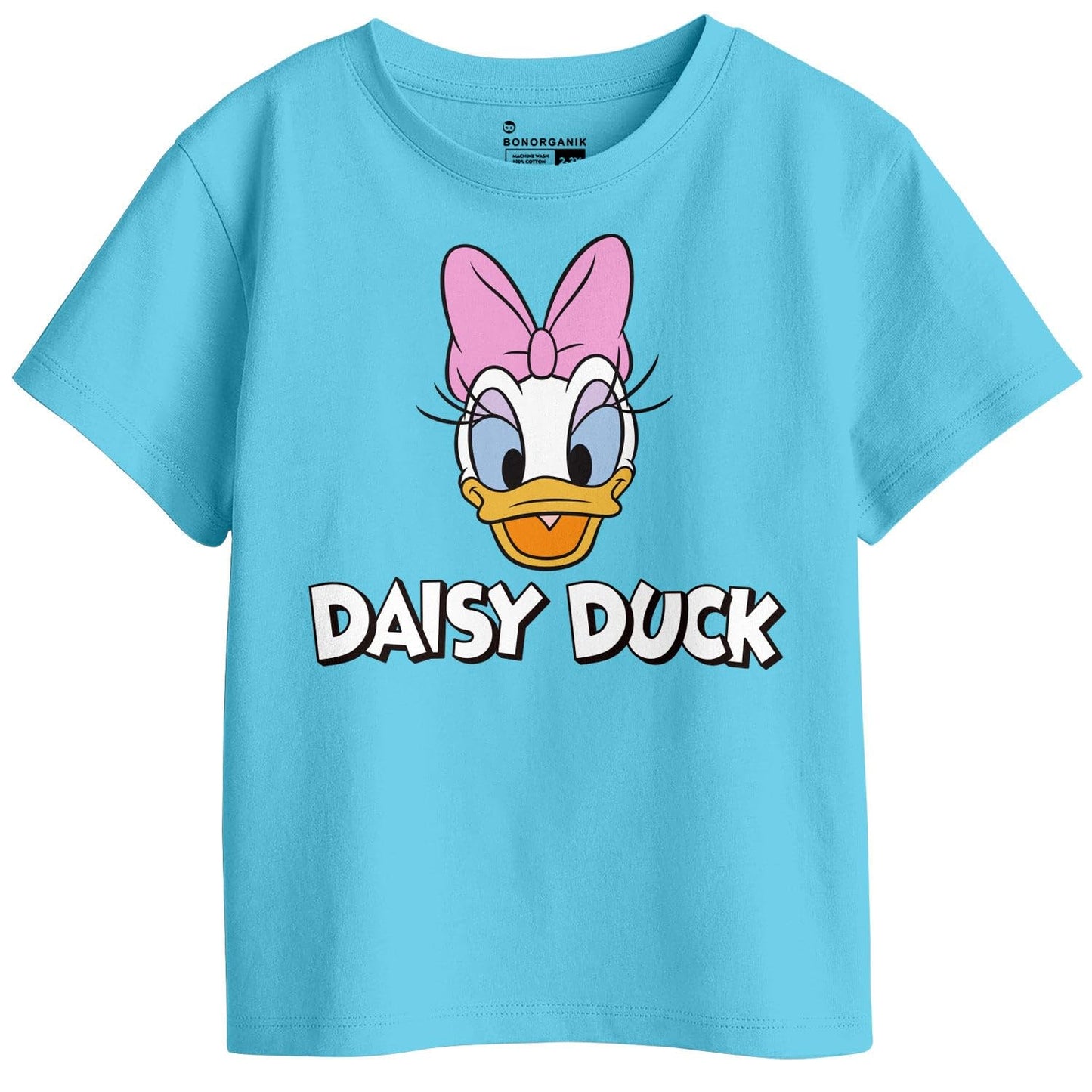 Bon Organik Girls Regular Fit T-Shirt (BON11414_Sky Blue