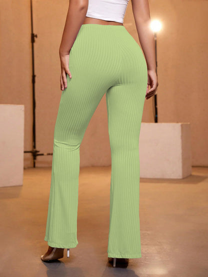 AVANOVA Pista Green Womens Yoga Dress Pants Stretchy Work Slacks Business Casual Office Flare Bell-Bottom/Boot-Cut Elastic Wais