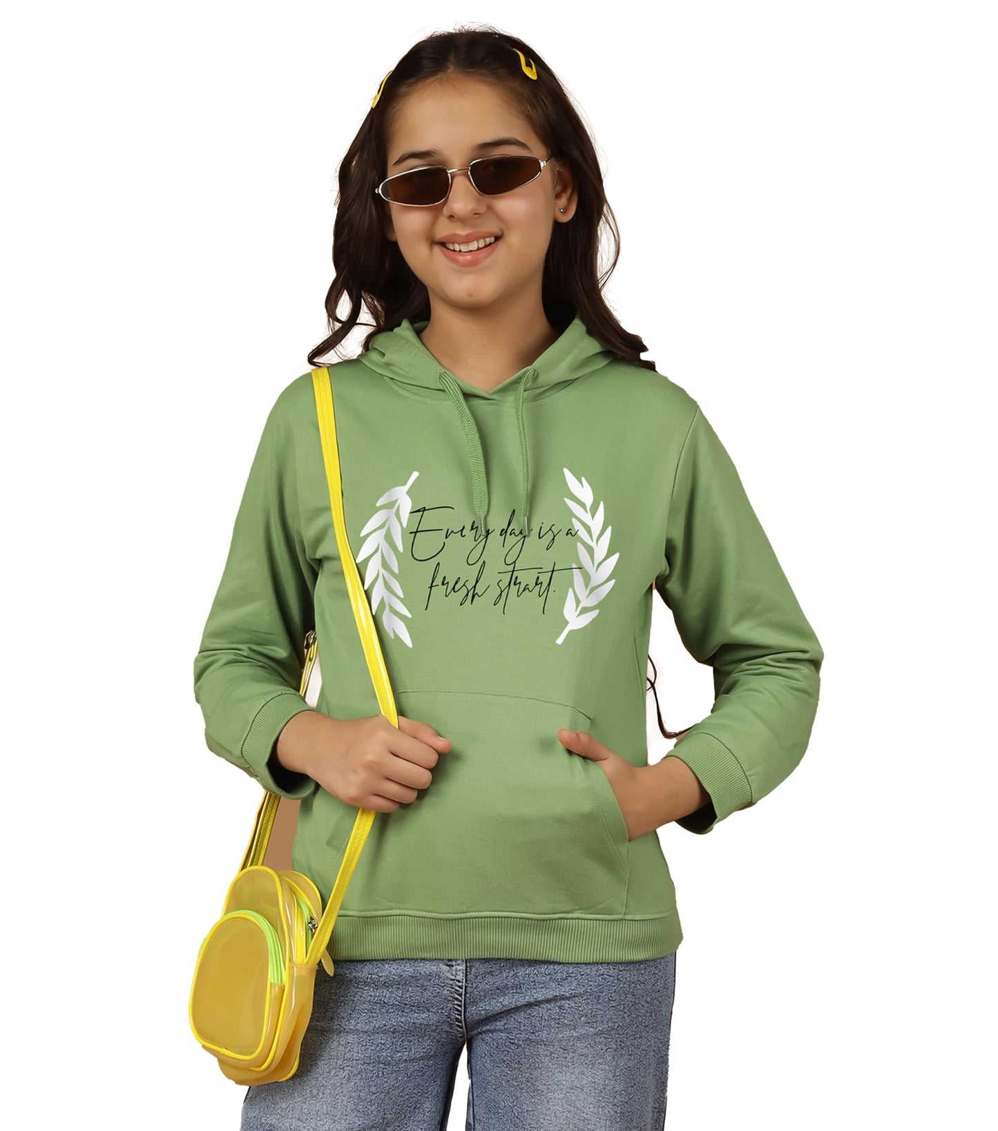 Kyda Kids Girls Cotton Hooded Neck Hoodies - Sweatshirt With Hoodies Full Sleeves Girls Winter Wear, Long Sleeve Sweatshirts For