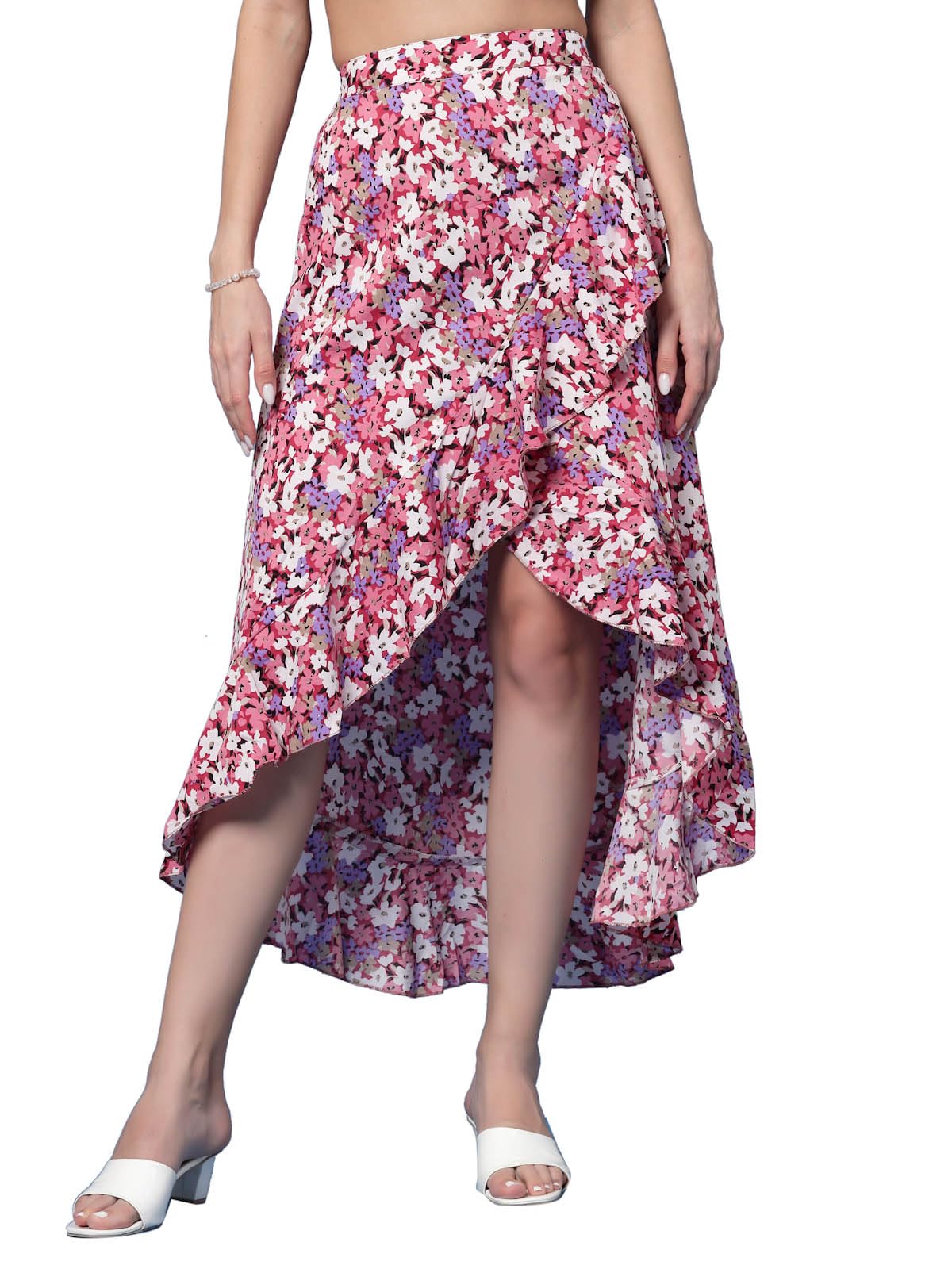 OOMPH! Long Skirts for Women Pink - msk058