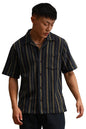Hubberholme Multi Cotton Spread Collar Short Sleeves Striped Regular Fit Shirts