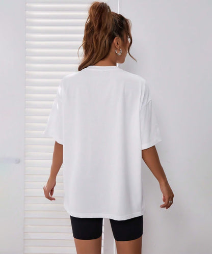 SHODOX Womens Pure Cotton Printed Oversized T-Shirt (Pack of 1)