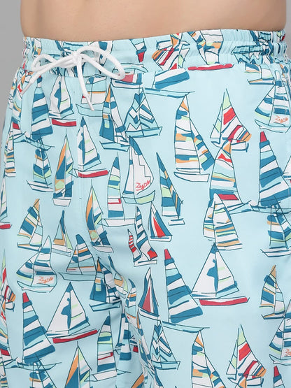Style Quotient Men Blue Printed Shorts
