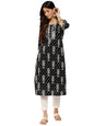 Libas WomenS Cotton Embellished Straight Kurta (26185_Black