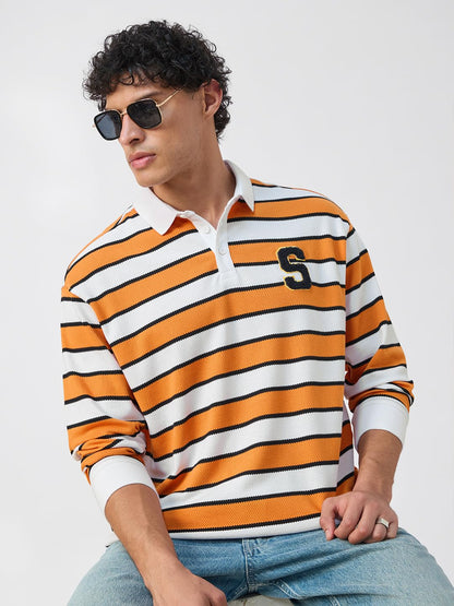 The Souled Store Originals: Stanford Men and Boys Long Sleeves Collared Neck Striped Cotton Blend Regular Fit Comfortable Lightw