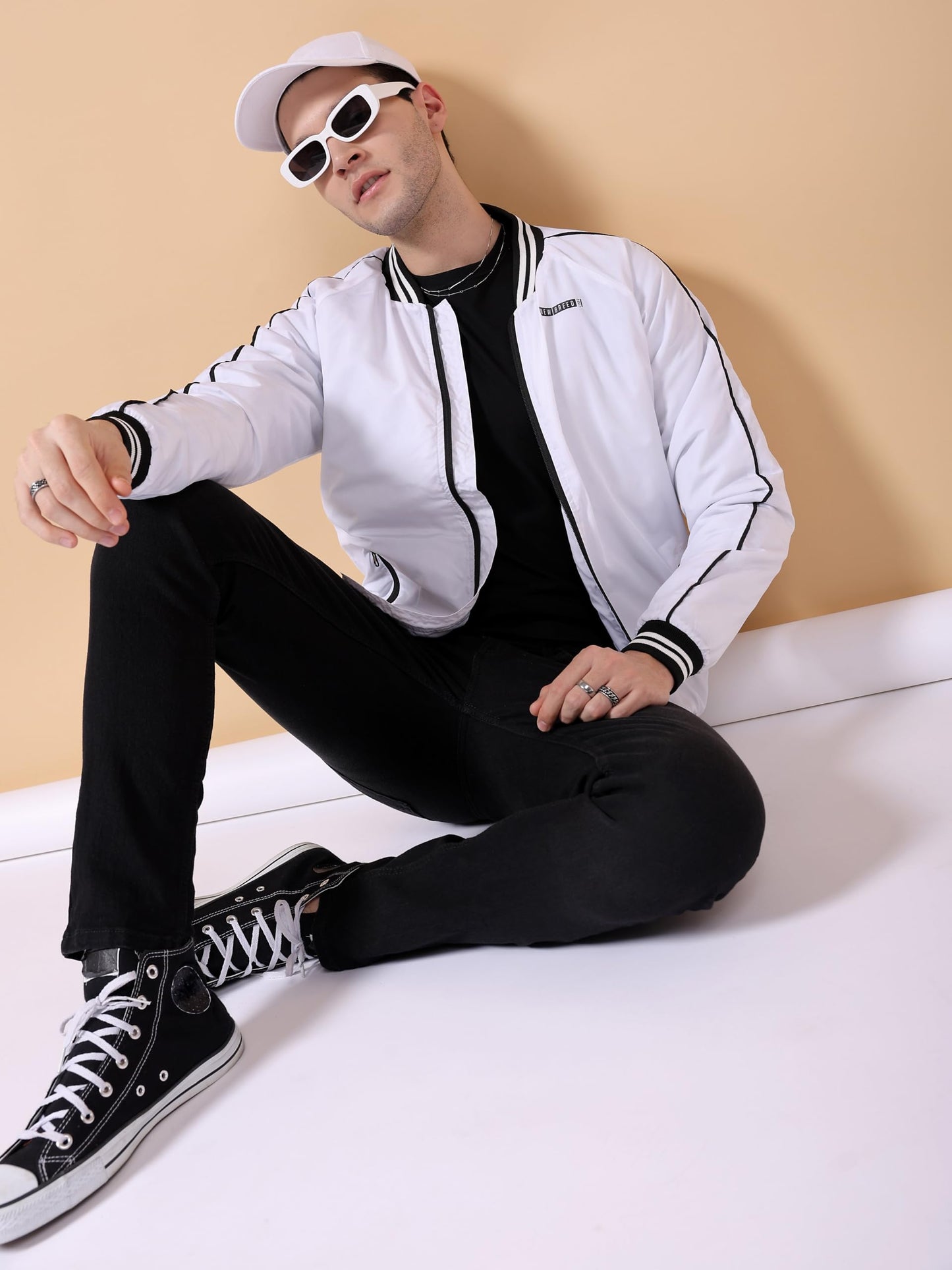 The Indian Garage Co Mens Bomber Jacket (0521-JKT-48_White