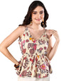 Stylum Womens Floral Printed Rayon Short Peplum Top