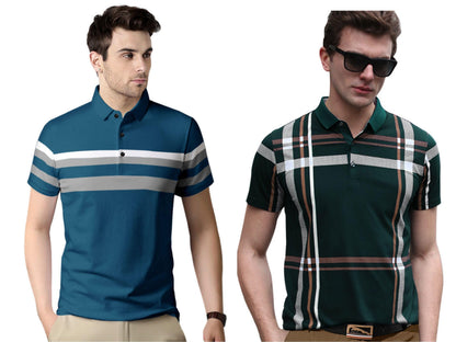 MenS Regular Fit Polo T Shirt (Combo Pack Of 2) |Half Sleeves |Collar Tshirts |Nobel Monk T Shirt | Casual Tshirt