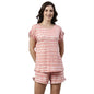 Enamor Essentials Womens Relaxed Fit Modal Fabric Short Sleeve Printed Shirt and Mid-Rise Mid-Thigh Length Slounge Shorts Set -