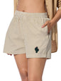 The Souled Store Sandy Beach Womens and Girls Pull On Beige All Over Printed Regular Fit Cotton Boxer Shorts
