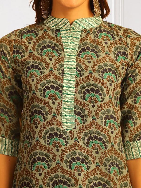 Pinkmint Womens Kurta Set ll Cotton Printed Ethnic Set ll Dupatta Set ll Suit Set