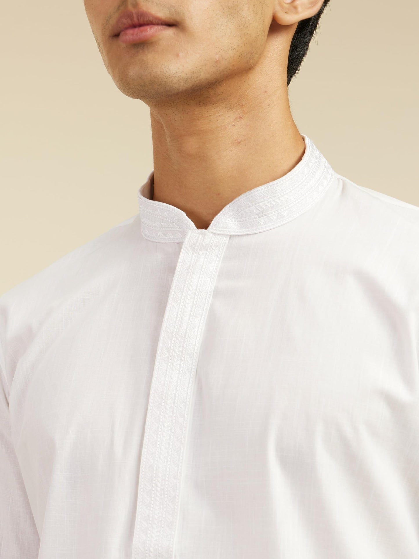Diwas By Manyavar MenS Cotton Self Design Kurta (White,Xxxl)