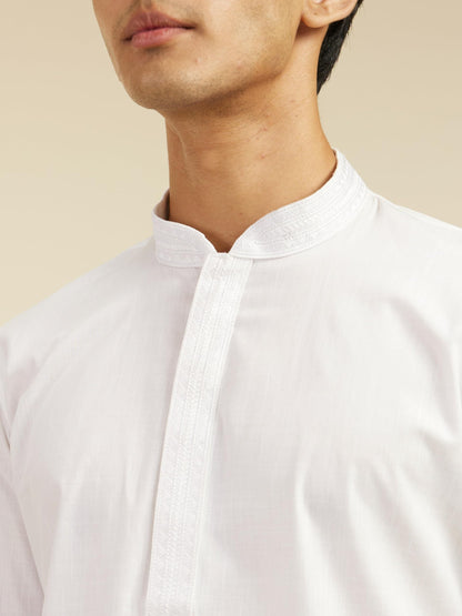 Diwas By Manyavar MenS Cotton Self Design Kurta (White,Xxxl)