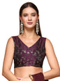 Oomph! Readymade Blouse For Women, Brocade, Sleeveless, V-Neck, Rbbl654
