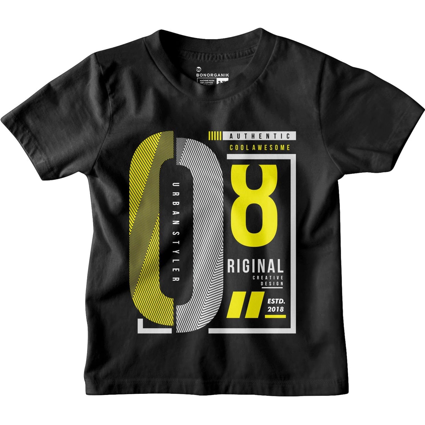 Bon Organik Boys Regular Fit T-Shirt (BON12176_Black