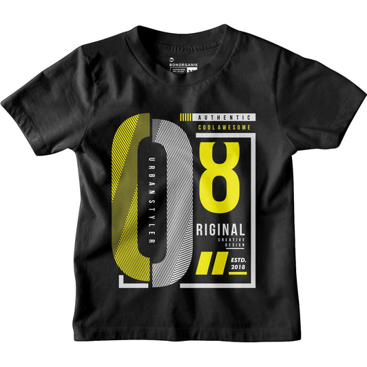 Bon Organik Boys Regular Fit T-Shirt (BON12176_Black