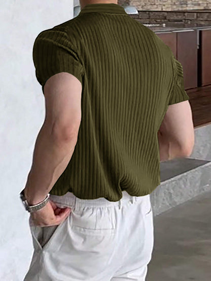 Noble Monk Relax Fit Polo Neck T-Shirt Olive Green
