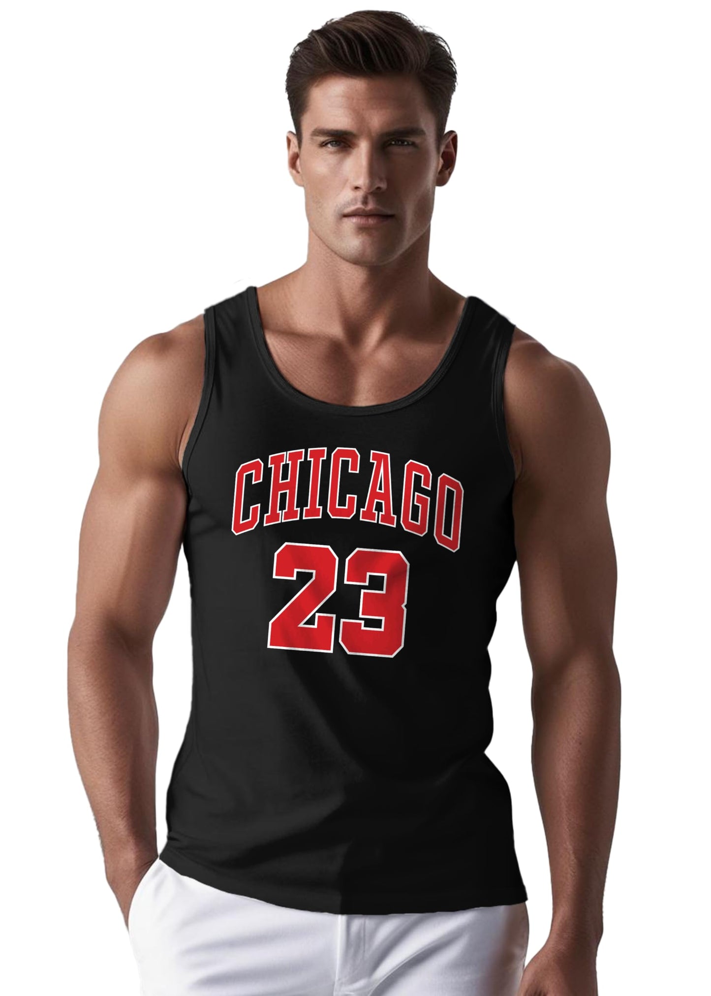 Peppyzone Mens Printed Regular Fit Vest (TT-Bulls23-891_Black3