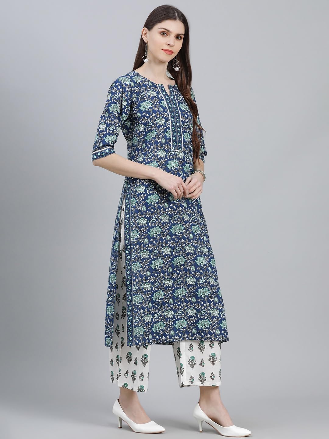Libas WomenS Cotton Kurta Sets (13026O_Multicoloured