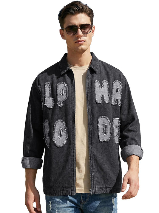 Bewakoof MenS Applique Oversized Fit Full Sleeve Collar Pure Cotton Shirt_685286_Grey_Xl