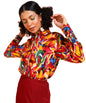 POPWINGS Printed Full-Sleeves Regular-Fit Polyester Printed Shirt for Women Stylish Western Casual Wear