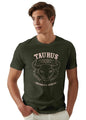 Peppyzone Mens Regular Fit T-Shirt (PZ-ZodiacTaurus6011_Olive