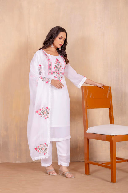 Fashion Basket Georgette Printed Kurta Set with Duptta for Women