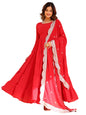 Wedani Georgette Sequins Work Anarkali Kurta Set for Women Red